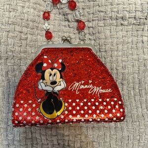 Red Minnie Mouse Glitter Purse